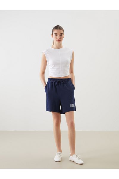 LC Waikiki California Printed Women's Shorts with Elastic Waist