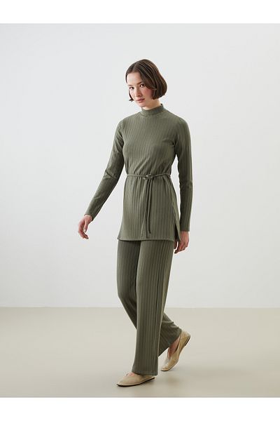 LC Waikiki Elastic Waist Textured Women's Trousers