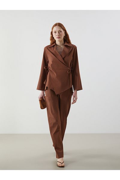 LC Waikiki Elastic Waist Textured Women's Trousers