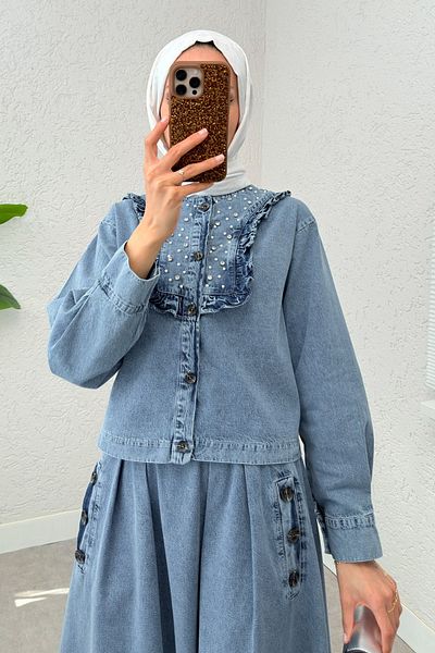 DPARİS Set din denim cu volane