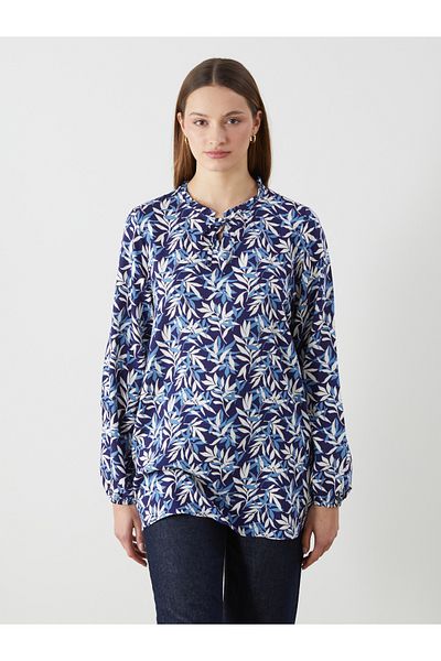 LC Waikiki Damenbluse mit Bindekragen, Blume