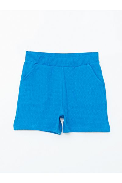 LC Waikiki Elastic Waist Textured Girl's Shorts