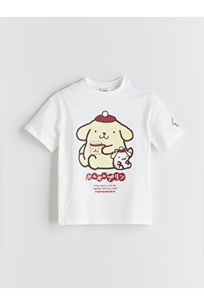 LC Waikiki Tricou de fete cu guler rotund și imprimeu Pompompurin