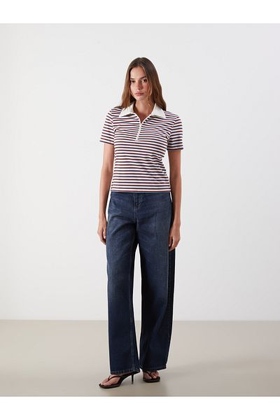 LC Waikiki Γυναικείο μπλουζάκι Polo Neck ριγέ