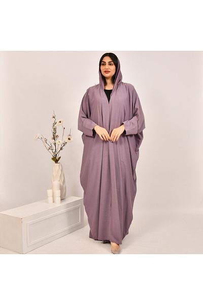 Beyond Purple half-bisht abaya with summer fabric