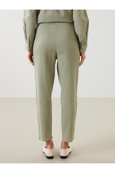 LC Waikiki Elastic Waist Textured Women's Trousers