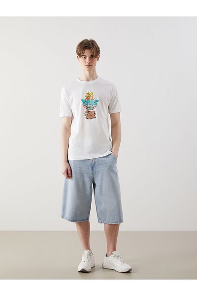 LC Waikiki Ανδρικό μπλουζάκι με στάμπα Baby Yoda Crew Neck
