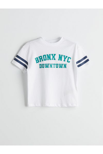 LC Waikiki Crew Neck Text Printed Boys' T-Shirt