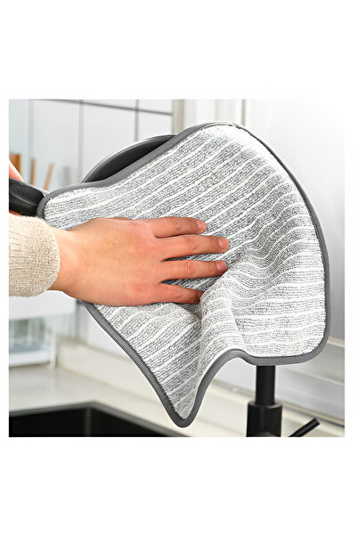 Herum Set of 5 reusable microfiber cloths, striped pattern, Multicolor, 30 x 30 cm