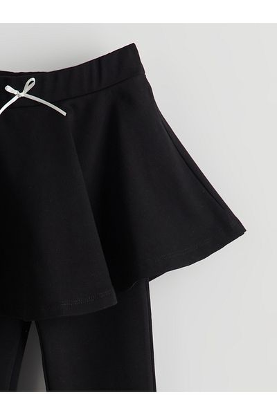 LC Waikiki Elastic Waist Ribbon Detailed Girls' Leggings
