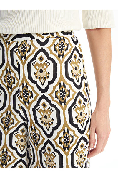 LC Waikiki Vzorované dámské kalhoty s elastickým pasem