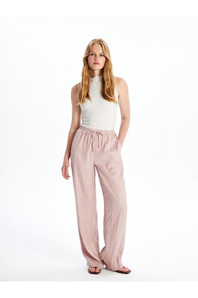LC Waikiki Wide Leg Women's Trousers with Elastic Waist
