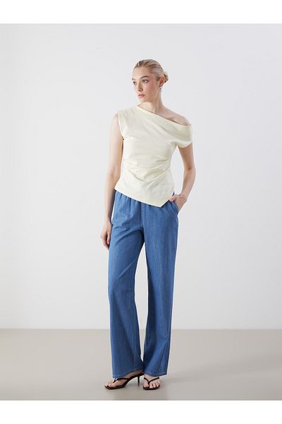 LC Waikiki Pantaloni de damă Wideleg cu talie elastică