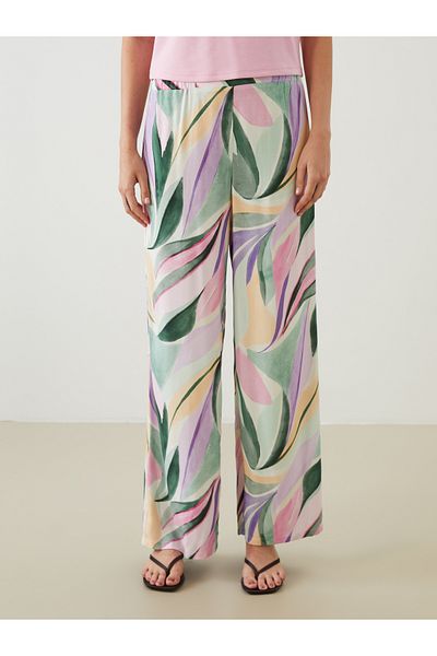 LC Waikiki Floral Women's Trousers with Elastic Waist