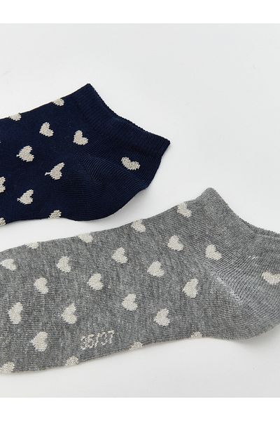 LC Waikiki Patterned women's booties socks 2-pack