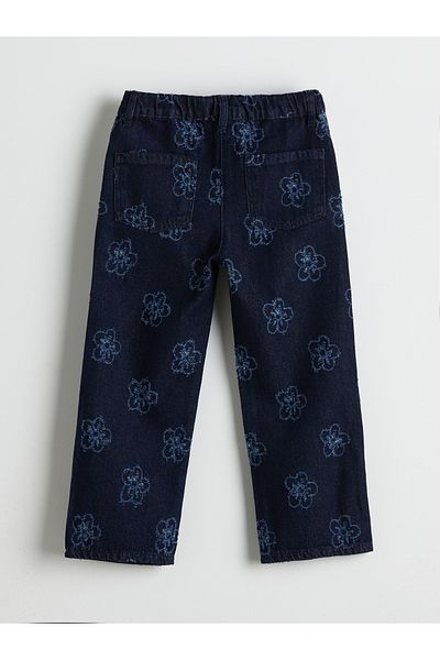 LC Waikiki Floral Wideleg Girl's Jean Trousers