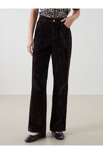LC Waikiki Straight Fit Batik Patterned Women's Jean Trousers