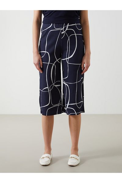 LC Waikiki Gemusterte Damen Capri mit Gummizug in der Taille