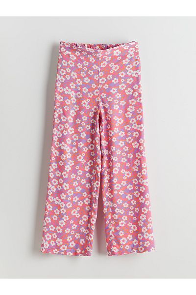 LC Waikiki Elastic Waist Floral Girls Trousers