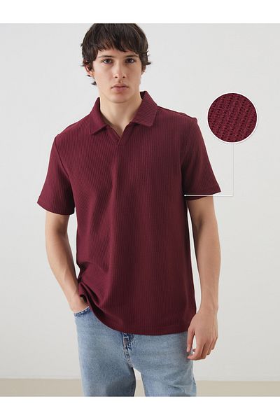 LC Waikiki Polo Neck Men's Textured T-Shirt