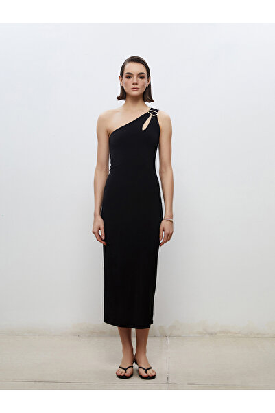 LC Waikiki Tek Omuz Pencere Detaylı Elbise