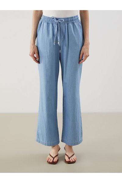 LC Waikiki Wideleg Women's Jeans Pants with Elastic Waist