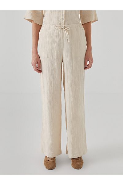 LC Waikiki Pantaloni de damă texturați cu talie elastică