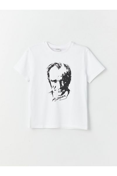 LC Waikiki Crew Neck Ataturk Printed Short Sleeve Boys' T-Shirt