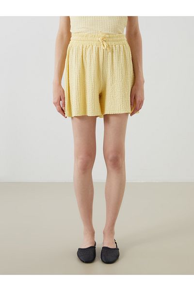 LC Waikiki Textured Women's Shorts with Elastic Waist