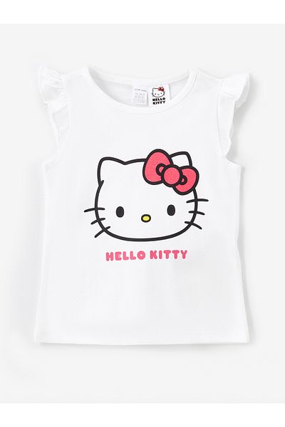 LC Waikiki Set de pijamale pentru fetiță cu imprimeu Hello Kitty cu decolteu