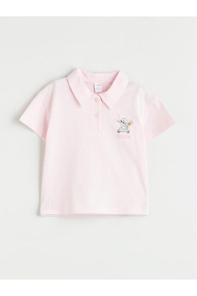 LC Waikiki Crew Neck Stitch Printed Girl's T-Shirt