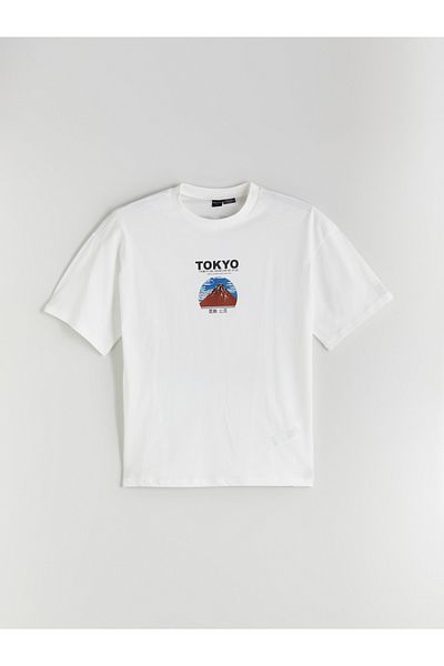 LC Waikiki Νεανικό μπλουζάκι με στάμπα Tokyo Crew Neck