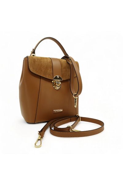 BESSO Stile in Citta Brown genuine leather backpack