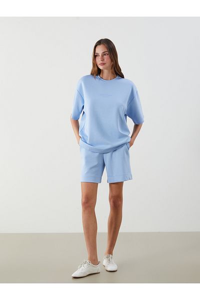 LC Waikiki Tricou de damă oversize cu imprimeu cu gât crew