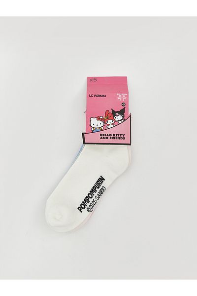LC Waikiki Чорапи с ботуши Hello Kitty с шарки за момичета, комплект от 5 броя