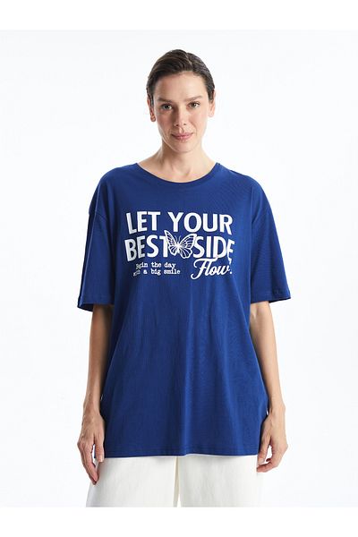 LC Waikiki Crew Neck Printed Oversize Women's T-Shirt