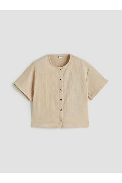 LC Waikiki Πουκάμισο Crew Neck Muslin για κορίτσια