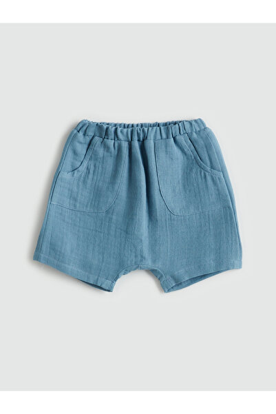 LC Waikiki Organische Baumwolle Jungen Baby Body mit Druckknöpfen und Shorts 2er Set