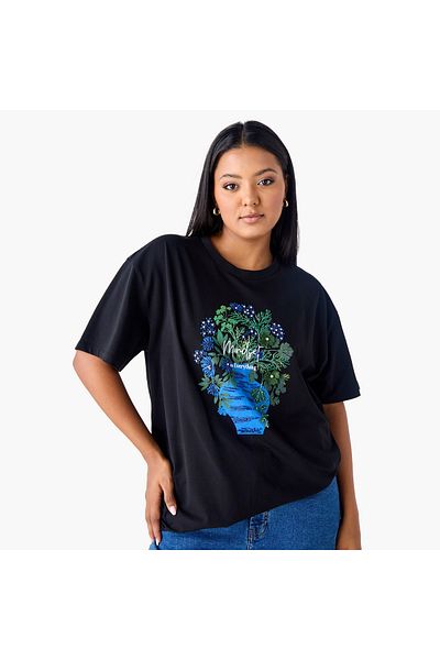 Ulla Popken Minset Embllished Motive Tee