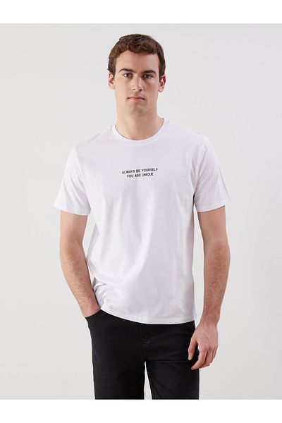 LC Waikiki Crew Neck Short Sleeve Printed Combed Cotton Men's T-Shirt