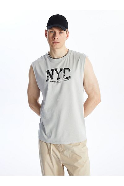 LC Waikiki XSIDE Crew Neck Printed Combed Cotton Men's Sleeveless T-Shirt