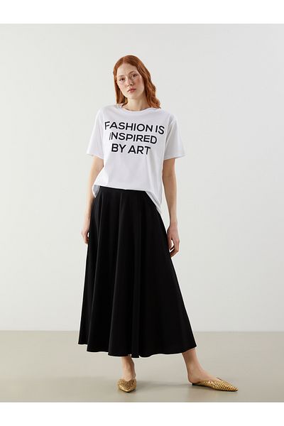 LC Waikiki Tricou de damă oversize cu imprimeu cu gât crew