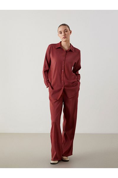 LC Waikiki Women's Linen Blended Pants with Elastic Waist
