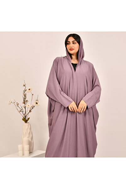 Beyond Purple half-bisht abaya with summer fabric
