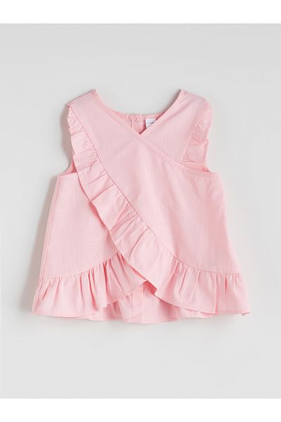 LC Waikiki Crew Neck Basic Girl's Blouse and Shorts 2-Piece