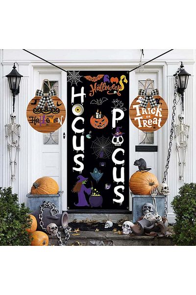 JoyTplay Set of 2 JoyTplay Halloween decorations, wood/textile, multicolor, 50 x 30 cm