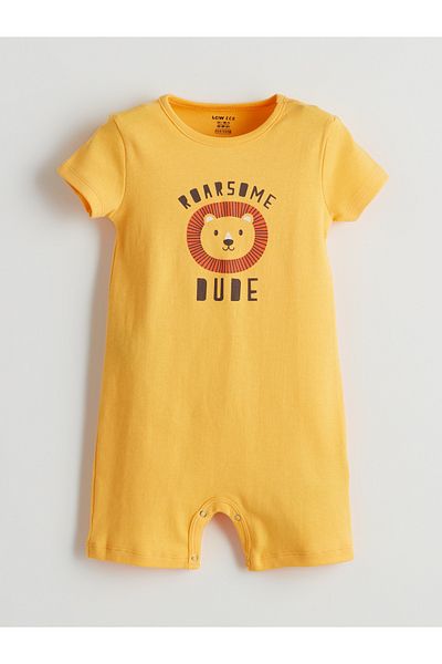 LC Waikiki Crew Neck Printed Baby Boy Jumpsuit