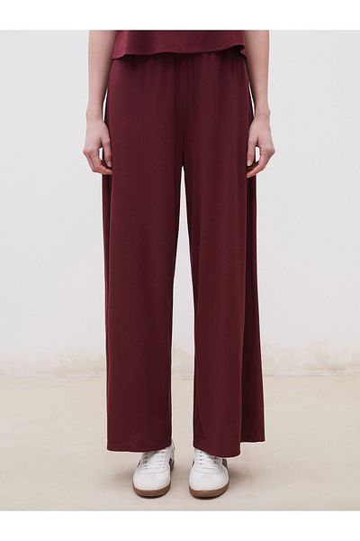 LC Waikiki Elastic Waist Textured Women's Trousers