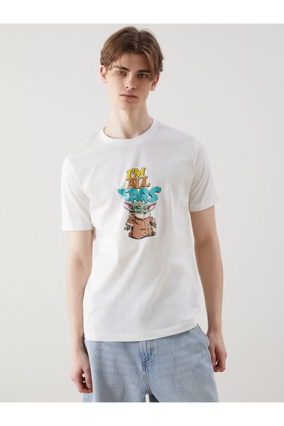 LC Waikiki Ανδρικό μπλουζάκι με στάμπα Baby Yoda Crew Neck