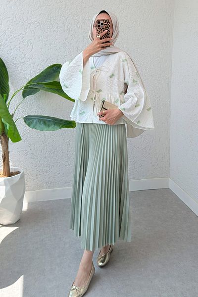DPARİS Kimono cu model cu detaliu de dantelă